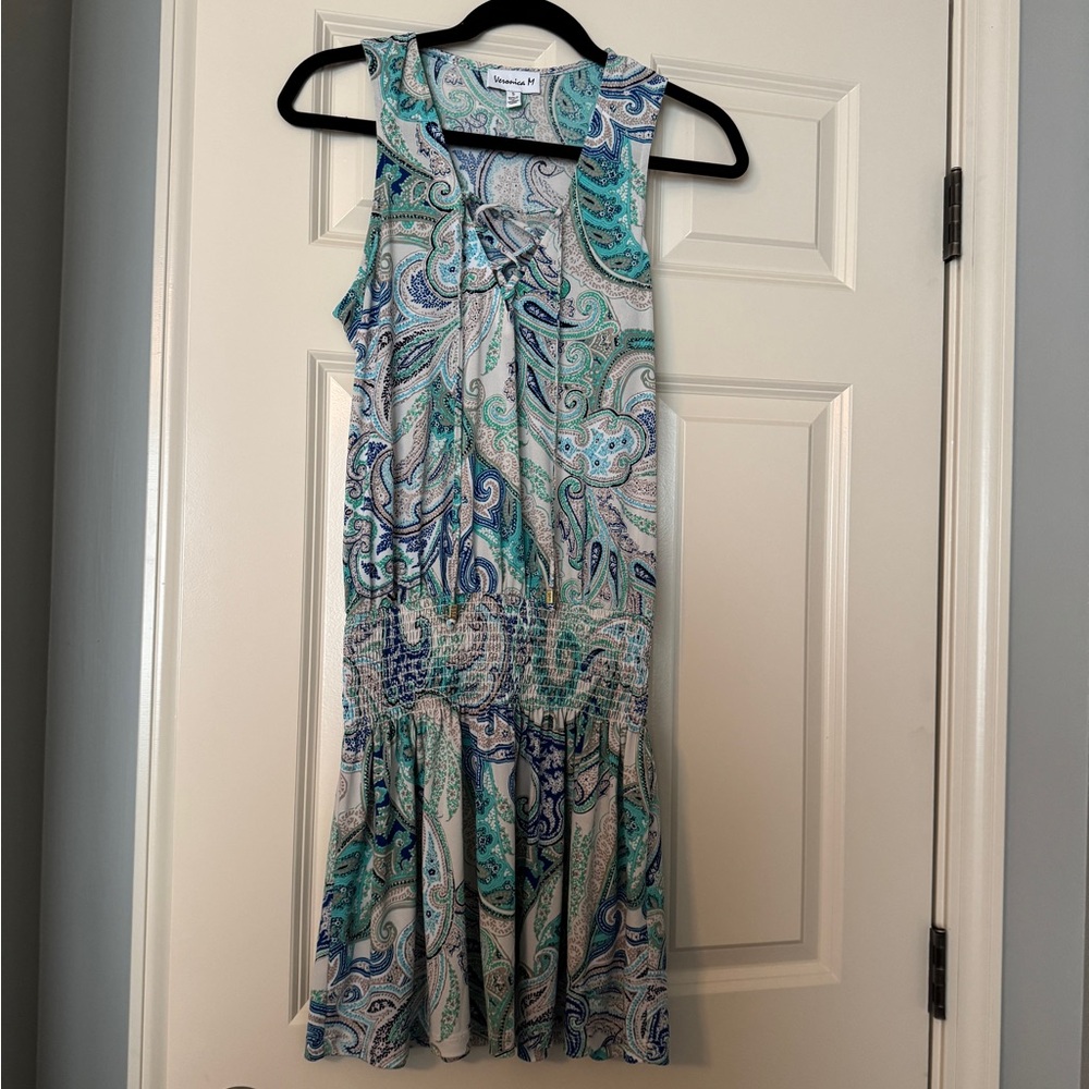 Veronica M Blue and Green Midi Dress